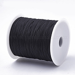 1 mm noeud chinois macramé fil de bijoux queue de rat rondes cordes en nylon, noir, environ 328.08 yards (300 m)/rouleau