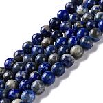 Natural Lapis Lazuli Beads Strands, Round, 8mm, Hole: 1mm, about 45pcs/strand, 15 inch