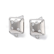 Accessoires de clous d'oreilles en laiton avec micro pavé zircone cubique KK-E107-12P