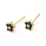 Серьги-гвоздики с кубическим цирконием EJEW-C035-15G-02