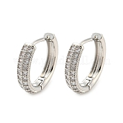 Серьги-кольца из латуни с цирконием EJEW-G363-15P