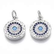 Brass Micro Pave Cubic Zirconia Charms KK-S356-017P-NF