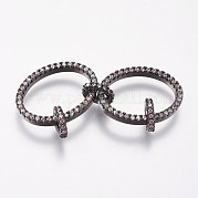 Латунь микро проложить кубический цирконий звенья кольца KK-I614-035B