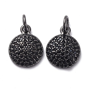 Латунные микро-паве черные кубические циркониевые подвески KK-I658-08B