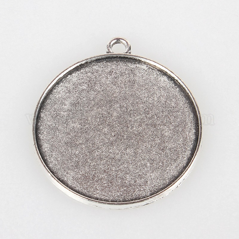 Supports De Cabochon Ovale Plat En Alliage Tibétain Et Cabochons En Verre Ovale Clair Bronze Antique Et Argent Antique Plateau 40x30 Mm