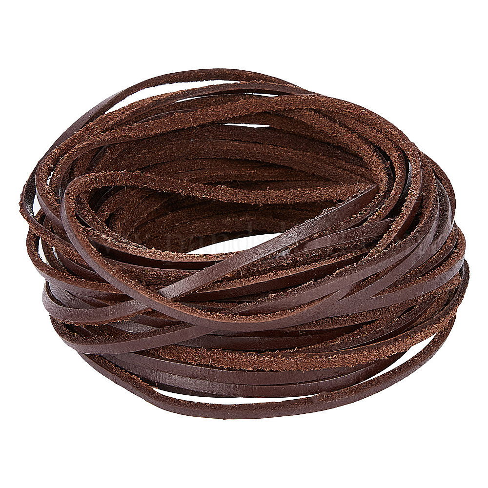 Shop 11Yds 3mm Flat Genuine Leather Cord String Natural