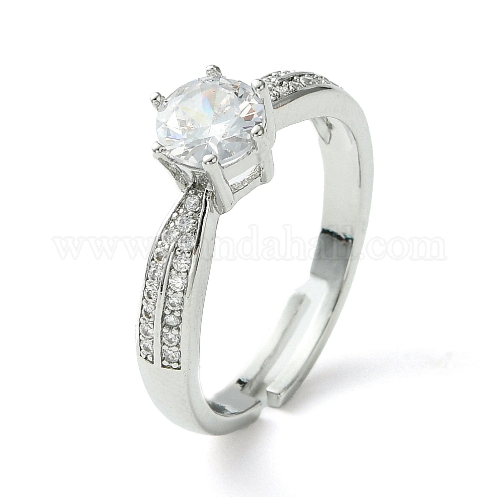 Red Heart & U Silver Pave Cubic Zirconia Adjustable Ring – Enamel, Simulated Stones, Jewelryboxes