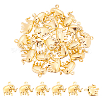 HOBBIESAY 50pcs Opaque Resin Elephant Charms Carved Animal Lucky Dangle Charm Beads Charms Pendant Beads with Little Loop for