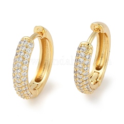 Bague plaquée en laiton, boucles d'oreilles créoles en zircone cubique, micro pavé, Plaqué longue durée, sans plomb et sans cadmium, véritable 18k plaqué or, clair, 19x4mm