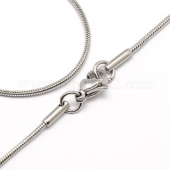 Collares de cadena de serpiente de acero inoxidable 304 para hombre, modernos y resistentes al deslustre., con broches de langosta, color acero inoxidable, 17.3 pulgada (43.9 cm), 1.2mm