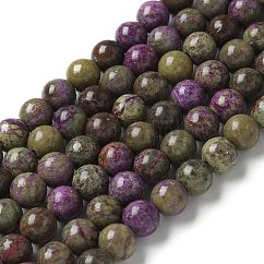 Brins de perles d'atlantisite stichtite naturelle, ronde, 6mm, Trou: 0.8mm, Environ 67 pcs/chapelet, 15.83 pouce (40.2 cm)