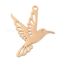 Acumular colgantes de filigrana de bronce chapado, Plateado de larga duración, Sin cadmio y níque y plomo, charms de aves, la luz de oro, 21x17x0.3mm, agujero: 1.2 mm