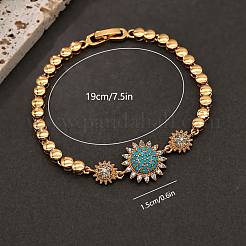 Sonnenblumen-Gliederarmbänder aus Messing für Damen&nbsp;YB0749