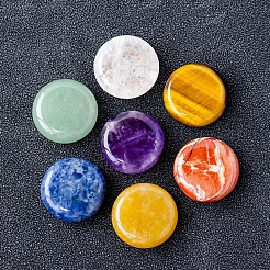 7 Stück Chakra-Natur-Trommelstein mit eingeschnitzten Runenwörtern&nbsp;PW-WG7BE04-01