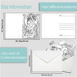 1 Set Malpapier-Grußkarten-Sets&nbsp;AJEW-GA0007-13