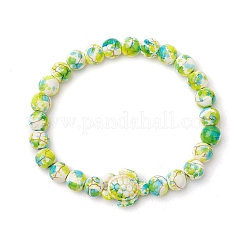 Stretch-Armbänder aus synthetisch gefärbten türkisfarbenen Perlen für Frauen und Männer&nbsp;BJEW-JB11549-01