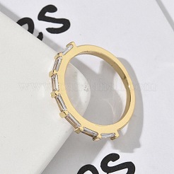 Anelli da dito da donna in ottone con micro pavé di zirconi cubici&nbsp;RJEW-H256-10G-02