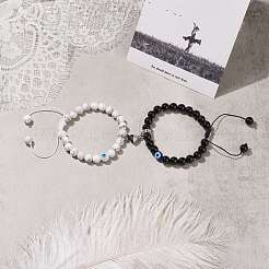 2-teiliges 2-teiliges Set mit Herzanhänger-Armbändern aus magnetischer Legierung&nbsp;BJEW-TA00165