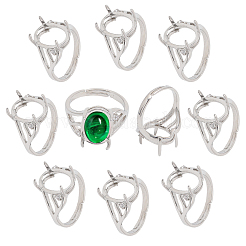 10 Stück verstellbare Fingerringkomponenten aus Messing&nbsp;KK-CA0002-19