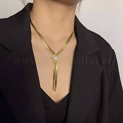Collana lariat con ciondolo di perle acriliche&nbsp;NJEW-P271-03G-A