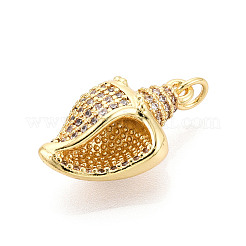 Pendenti in zirconi cubici trasparenti in micro pavè di ottone&nbsp;KK-N268-59G
