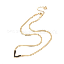 Collier pendentif lettre initiale v coquillage synthétique&nbsp;NJEW-G074-58G