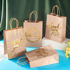 8 stücke 4 arten gold stempel danke gedruckt papier geschenk tragetaschen&nbsp;ABAG-TA0001-61