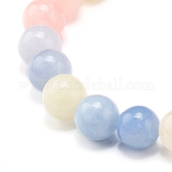 Natürliche weiße Jade (gefärbt) Imitation Morganit Perlen Stretch-Armband für Männer Frauen für Sie&nbsp;BJEW-JB06990-03