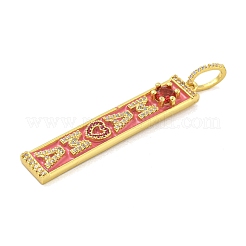 Vrais pendentifs en laiton plaqué 18k or véritable micro pavé zircone cubique&nbsp;KK-R159-07E-G