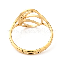 Bague de basket-ball creuse réglable en acier inoxydable 304 avec placage ionique (IP) pour femme&nbsp;RJEW-M149-28G