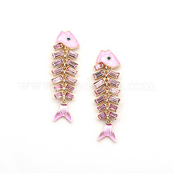Ohrstecker mit Fischgrätenmotiv und Strassen aus Legierung&nbsp;FS-WG8AC1D-02