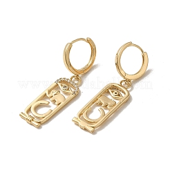 Boucle d'oreille pendante en laiton avec micro pavé de zircons cubiques&nbsp;EJEW-L271-06KCG-02