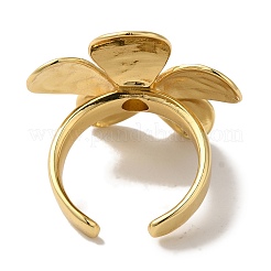 Manschettenringe aus Messing mit Blumenständer für Damen&nbsp;RJEW-G323-06G