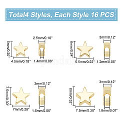 64 pz 4 perline in ottone stile&nbsp;KK-PH0009-39