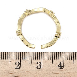 Micro ottone spianare anelli gemelli zirconi&nbsp;RJEW-H256-04G