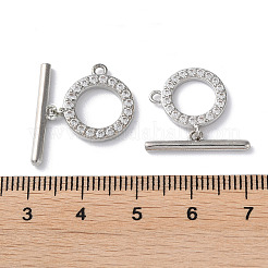 Rack-Plattierung Messing-Mikropavé Knebelverschlüsse mit durchsichtigem Zirkonia&nbsp;KK-M272-11P