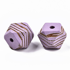 Perles de bois naturel peintes&nbsp;WOOD-T021-52C-07
