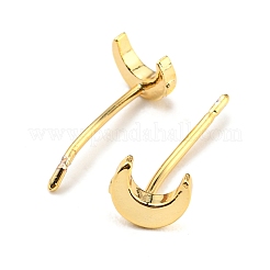 Winzige Halbmond-Ohrstecker aus Messing für Damen&nbsp;EJEW-P211-09G
