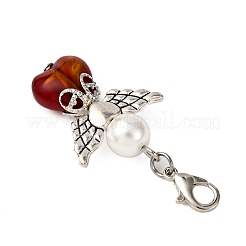 Decorazione pendente in vetro con angelo a forma di cuore&nbsp;HJEW-JM03807