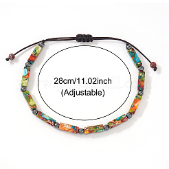 Bracelets ajustables en perles cubiques tressées de jaspe impérial naturel teint&nbsp;SW5037