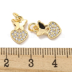 Messing micro pave klar zirkonia charme&nbsp;KK-Z044-22G