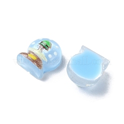 Cabochons en résine bleu ciel clair de la série Noël&nbsp;CRES-Q006-02B