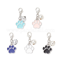 Pendentifs décoratifs en alliage émaillé en forme d'empreinte de patte&nbsp;HJEW-JM03803
