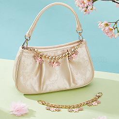 2 Stück Legierung Emaille Sakura Charm Geldbörse Riemenverlängerungen&nbsp;AJEW-PH0018-01