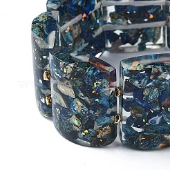 Bracelets extensibles en jaspe impérial naturel teint et opale synthétique&nbsp;BJEW-G702-01D