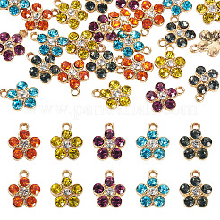 25 Stück 5-Farben-Legierung mit Strass-Anhängern&nbsp;FIND-TA0009-29