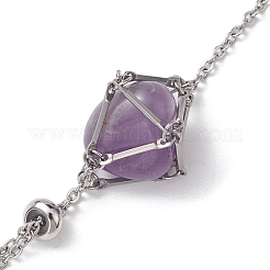 Bracelet coulissant en chaîne de câble tressée réglable en acier inoxydable 201 résistant au ternissement pour pochette en macramé&nbsp;BJEW-JB10284-01