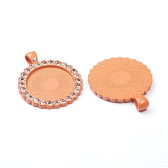 Aluminium-Anhänger Fassungen für Cabochons&nbsp;PALLOY-WH0066-33D