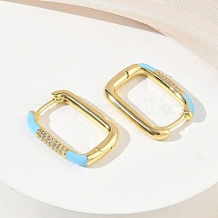 Pendientes de aro de circonio cúbico de micro pave de latón&nbsp;KK-CBA98BA-01G-B