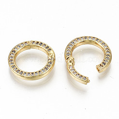 Messing Micro Pave klare Zirkonia Twister Verschlüsse&nbsp;ZIRC-S067-119-NF